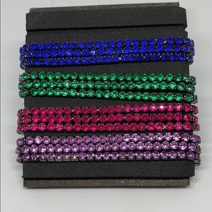 Colorful Rhinestone stretch bracelets set